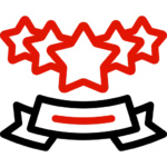 A Red Star Logo Featuring Five Distinct Stars Arranged In A Visually Appealing Design.