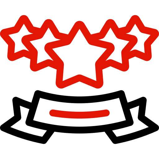 A Red Star Logo Featuring Five Distinct Stars Arranged In A Visually Appealing Design.