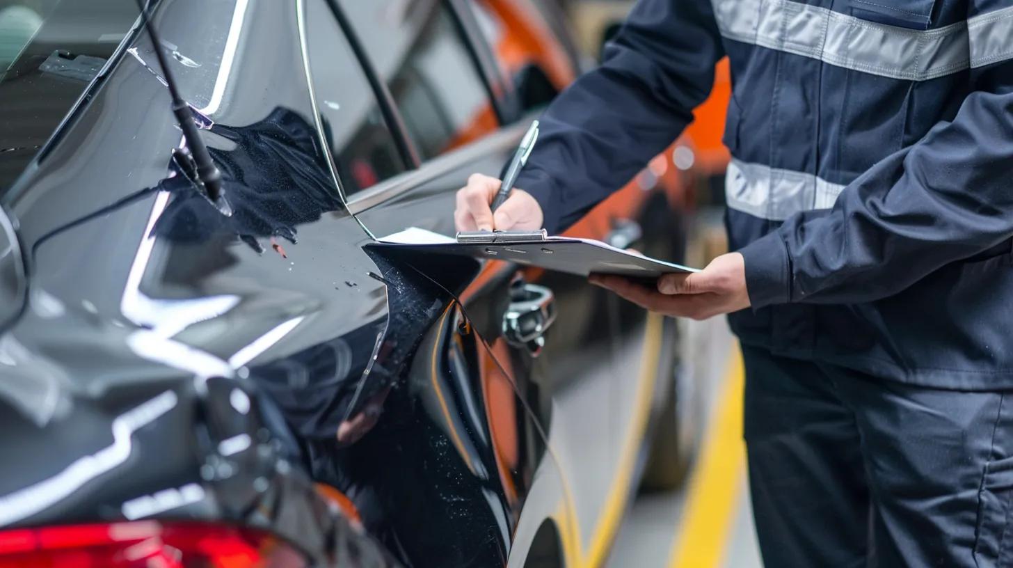 Cost of Paintless Dent Repair in Contra Costa 2 Technician Evaluating A Vehicle For Paintless Dent Repair Estimate