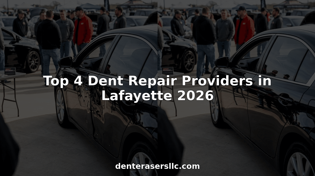 Before and after car dent repair comparison