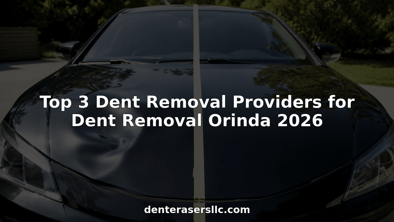 Before and after car dent removal comparison