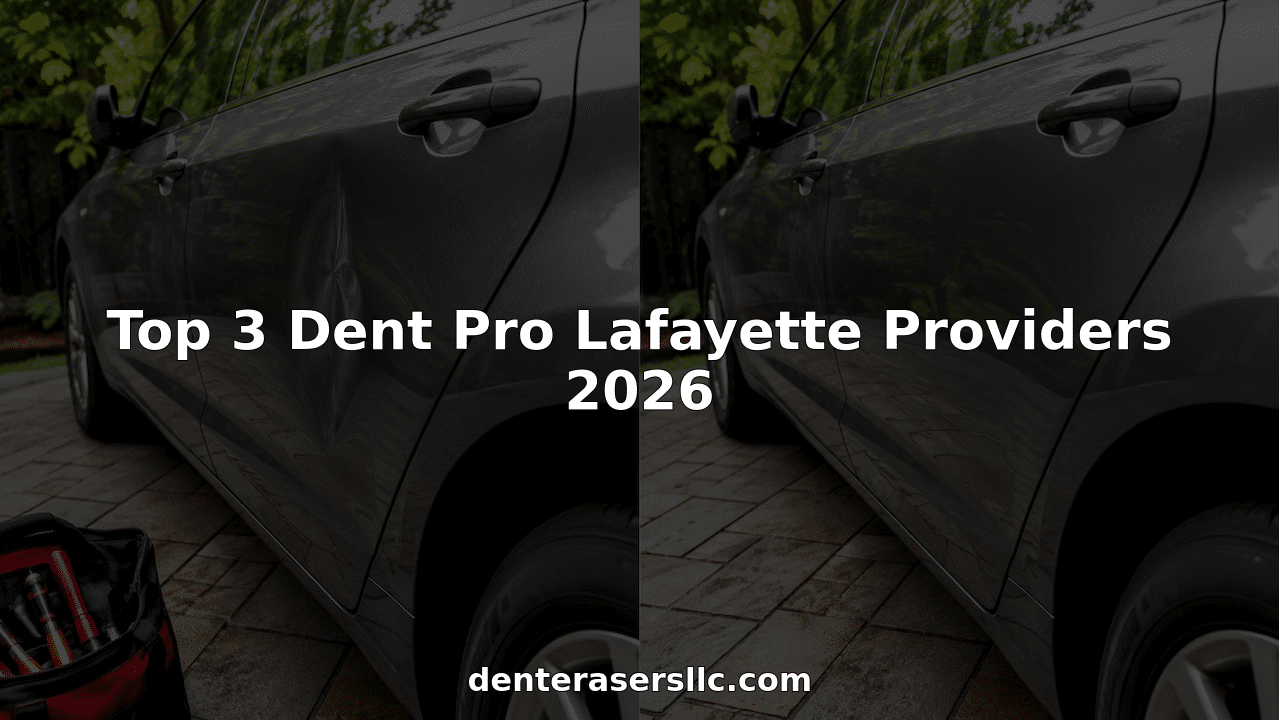 Car door dent before and after repair comparison