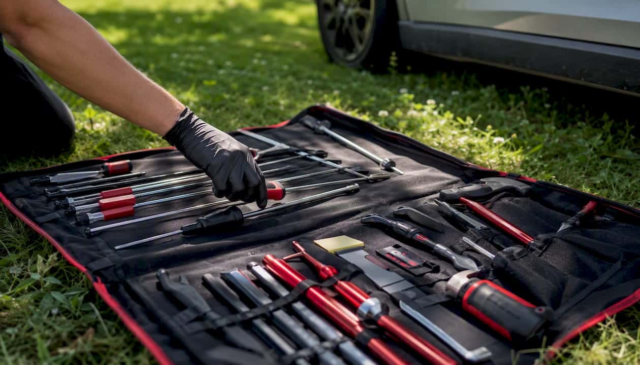 Car Repair Without a Rental: 9 Ways for Car Owners 3 Mobile Repair Technician Tools Close-Up Outdoors