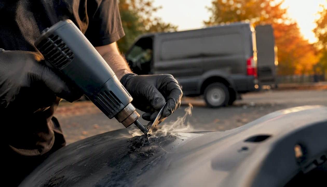 Custom Car Body Repair Types: Which One Do You Need? 1 Hands Repairing Plastic Bumper With Welding