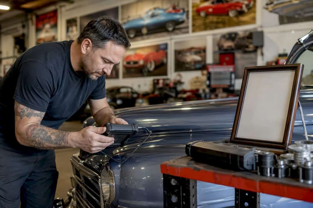 Exotic Car Repair Shop Qualities Owners Must Check 1 Certificate Frame And Diagnostic Tools On Workbench