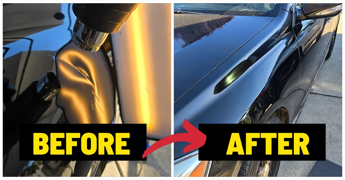 auto body shop dent damage on car exterior