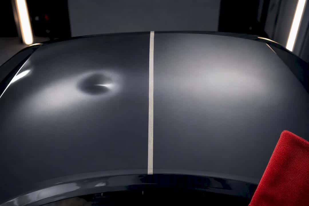 Clayton 72 Before-And-After Dent Repair Panel Comparison