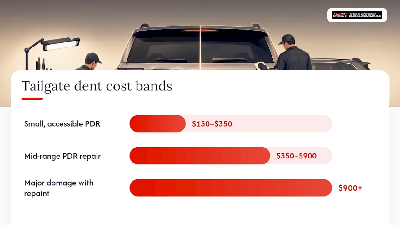 Avoid a $900 Repair: SUV Tailgate Dent Repair Checks 2 What Does Tailgate Dent Repair Cost And How Long Does It Take? — Overview Diagram