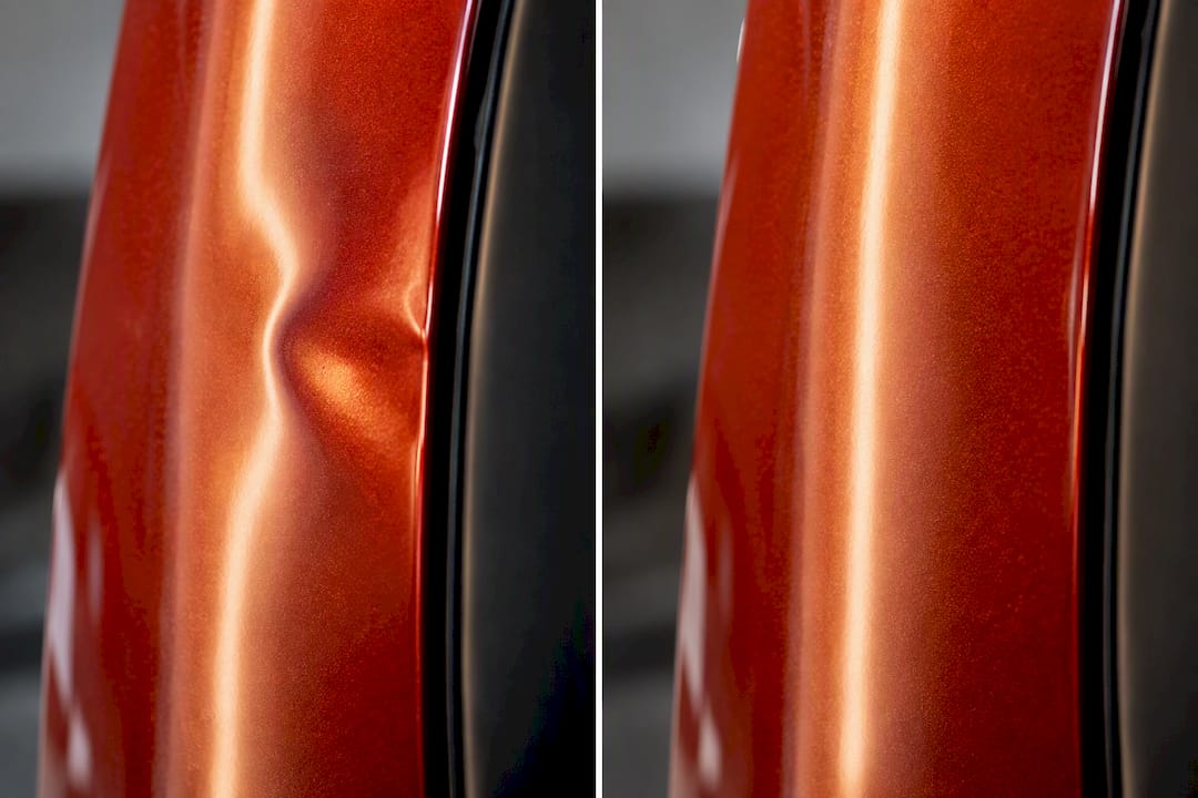 Onsite in Hours: PDR That Preserves Custom Paint for Owners 1 Custom Paint Surface Before And After Pdr