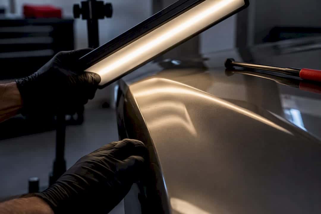 Protect Your Paint: 6 Questions Car Owners Must Ask Before PDR 1 Raking Light Revealing Paint Panel Condition