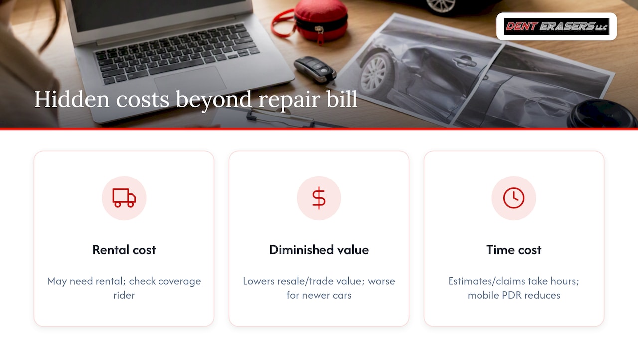 File or Pay Out? Hail Dent Repair Costs for U.S. Drivers 2 Three Costs Beyond A Hail Repair Invoice