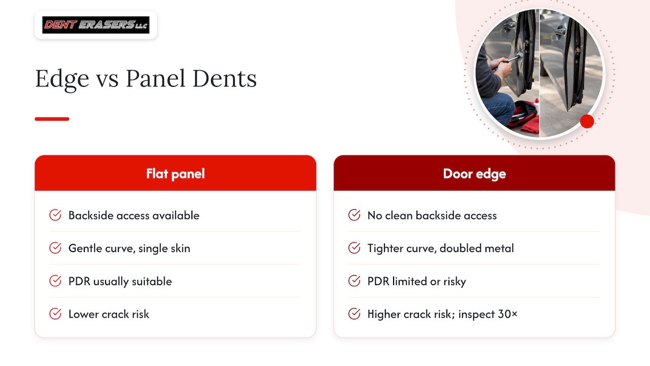 Door-Edge Dent Repair: Safe DIY Checks for Busy Car Owners 1 What Makes Door-Edge Dents Different From Other Dents — Overview Diagram