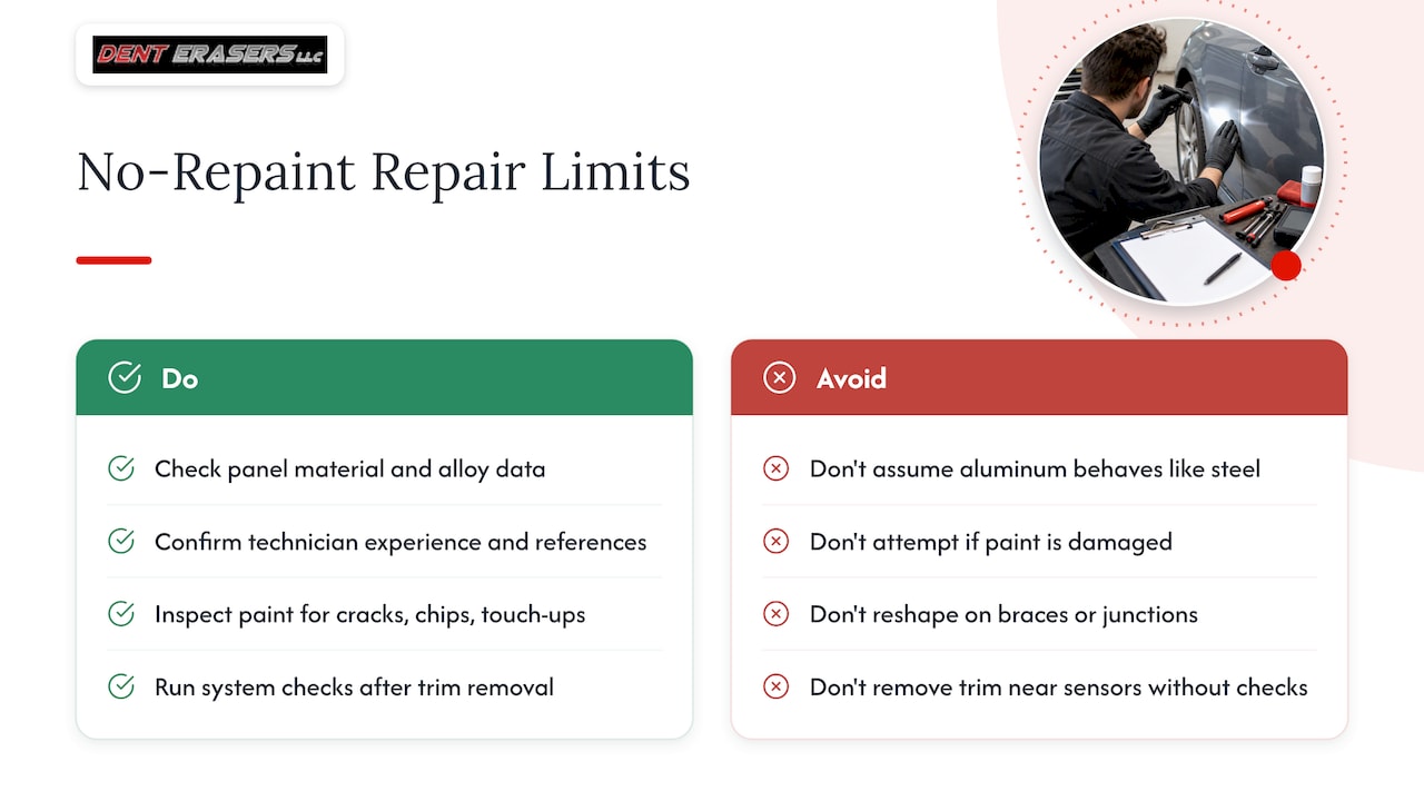 Keep Factory Paint: Tension First Dent Repair That Comes to You 2 Limitations And Special Cases Worth Knowing — Overview Diagram