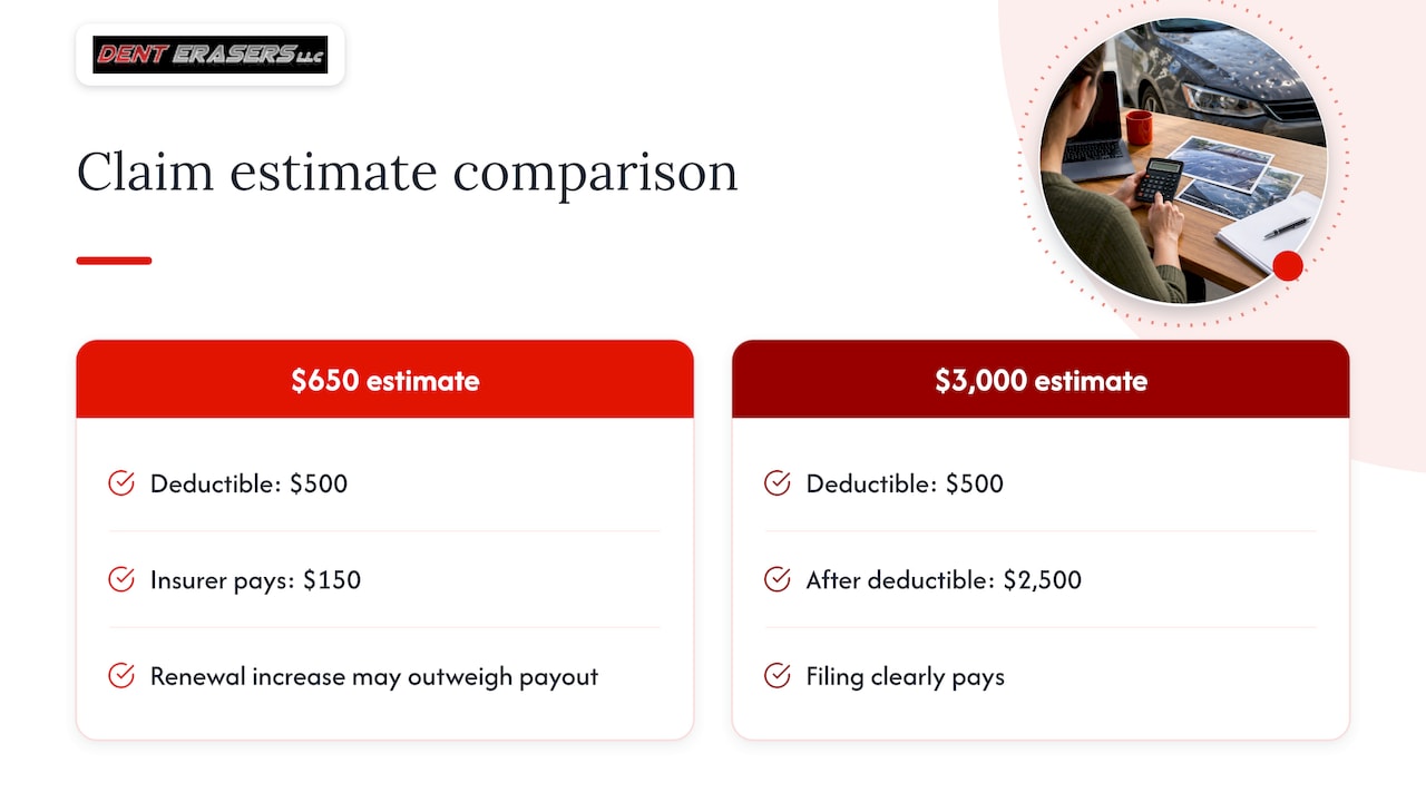 Hail Damage Checklist for Your Car: Inspect, Document, Decide 1 Two Repair Estimates Compared With A Five-Hundred-Dollar Deductible