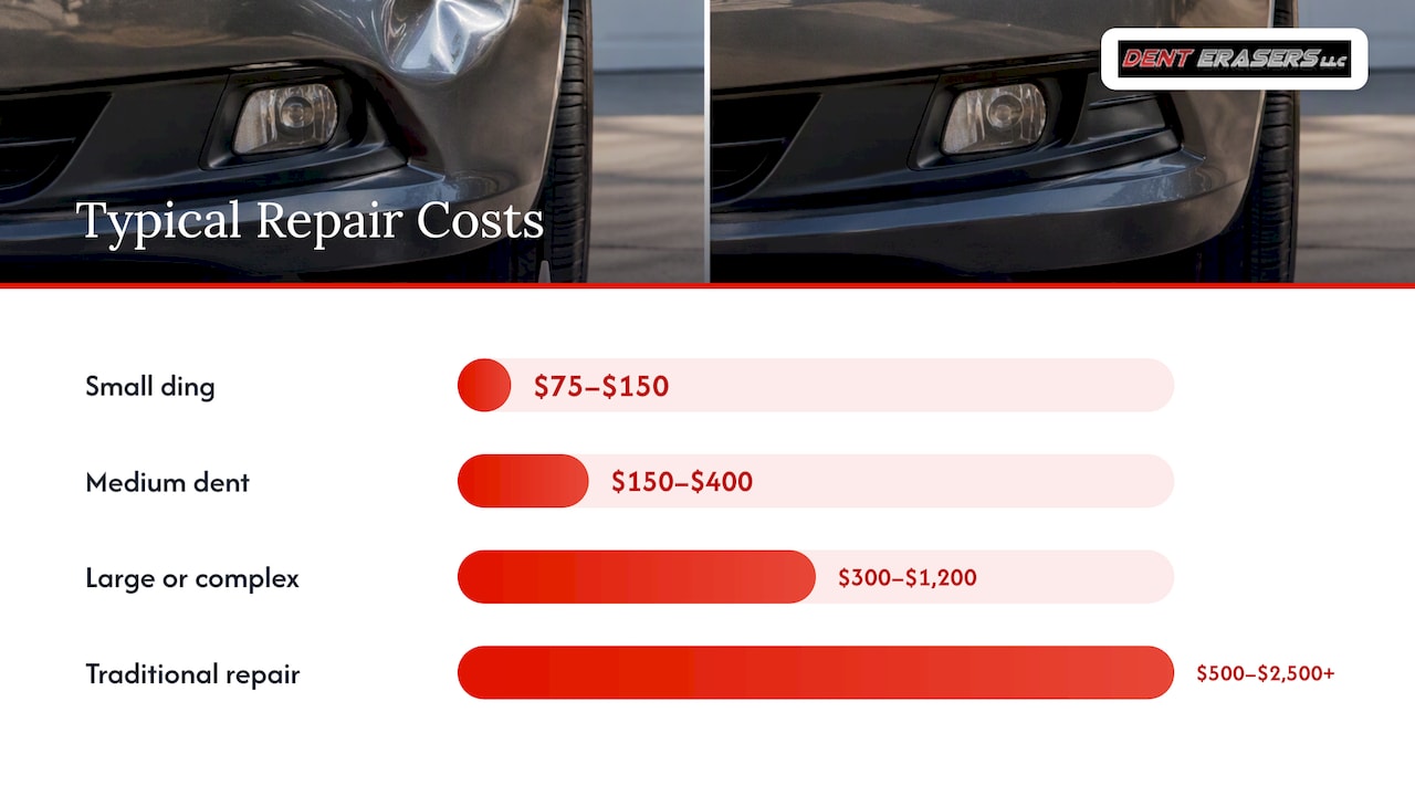 Driveway Dent Repair: Can Your Dent Be Fixed at Home? 2 How Much It Costs — Overview Diagram